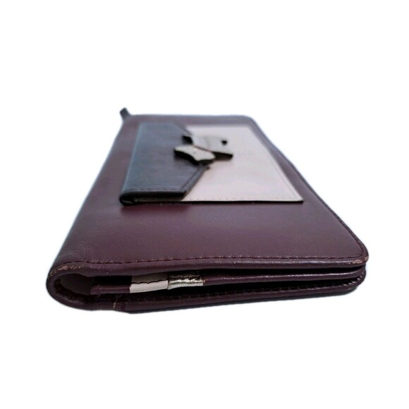 Radley London Foldover Leather Wallet Doggie Dark Red Pink Gold Credit Card - Picture 4 of 8